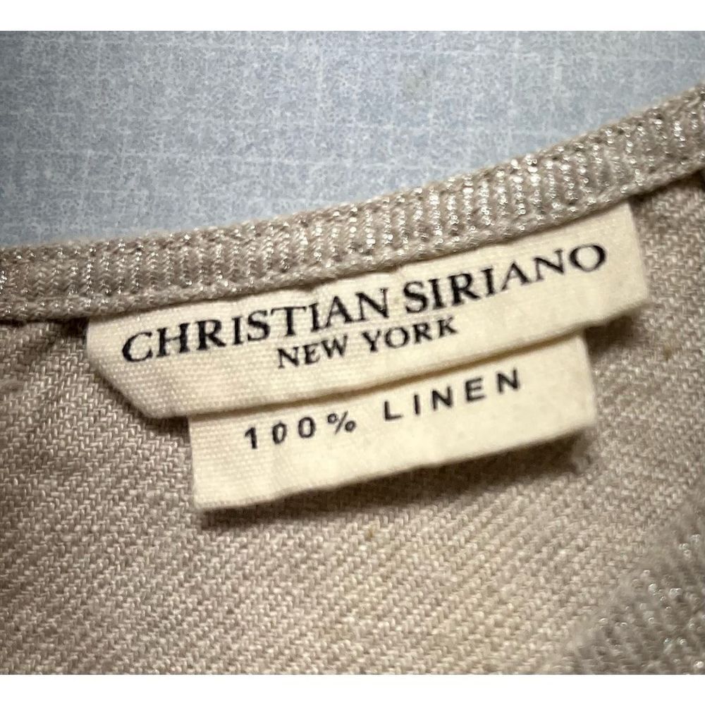 Christian Siriano NY shimmer blouse 100% linen Small - Picture 4 of 4